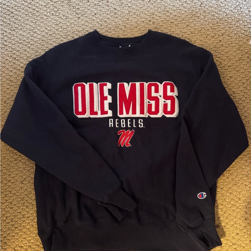 M Champion Ole Miss Rebels Navy Sweater- Never Worn/Perfect Condition